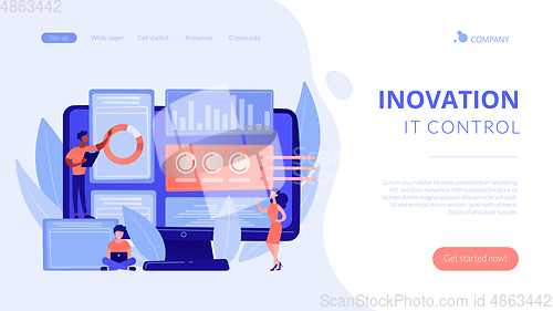 Image of Innovation management software concept landing page.