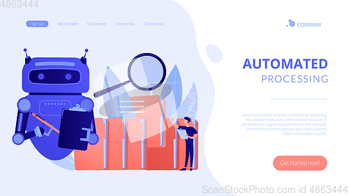 Image of Robotic process automation concept landing page.