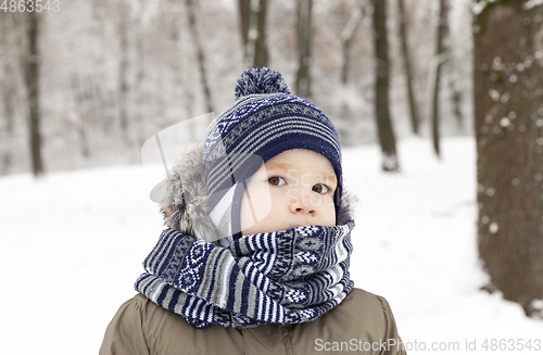 Image of boy in winter park