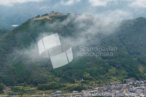 Image of Japanese Takeda Castle and sea of cloud
