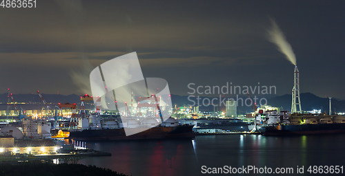 Image of Industrial factory in Kurashiki at night