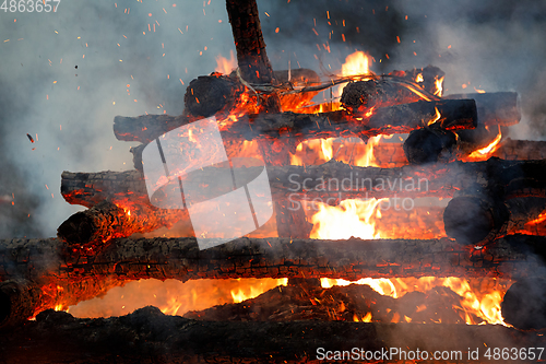 Image of big fire, burning witches