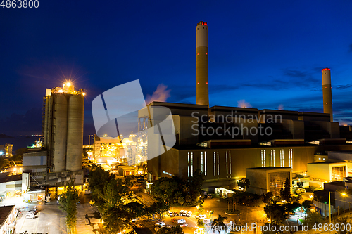 Image of Cement plant at evening