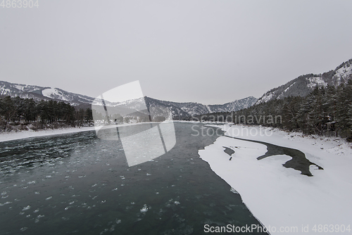 Image of Landscape with river and mountains