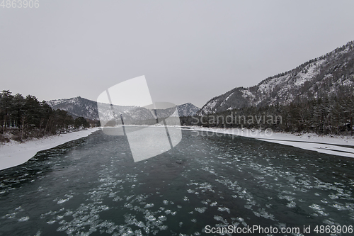 Image of Landscape with river and mountains