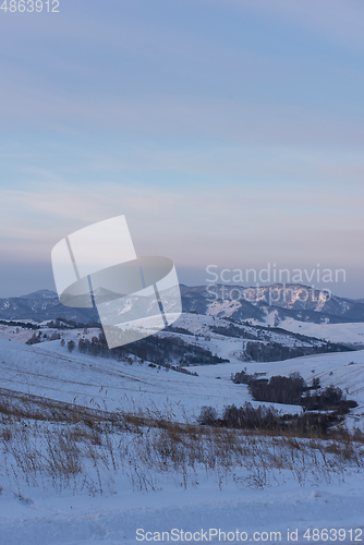 Image of Altai mountains winte road