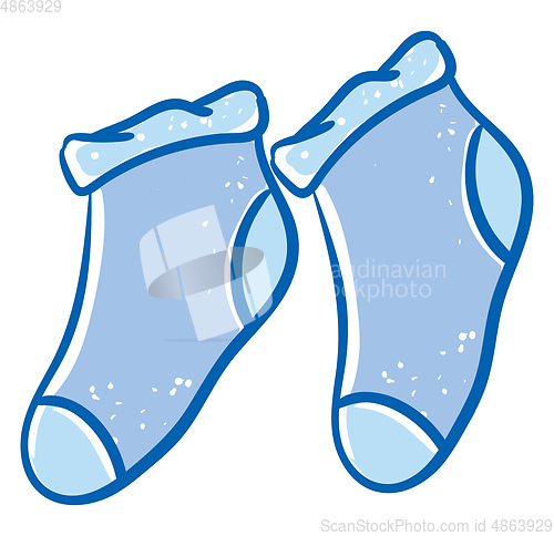 Image of A pair of blue winter socks vector or color illustration