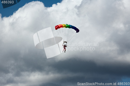 Image of Parachutist with Russia flag.