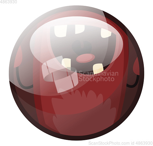 Image of Cartoon character of red monster laughing vector illustration in