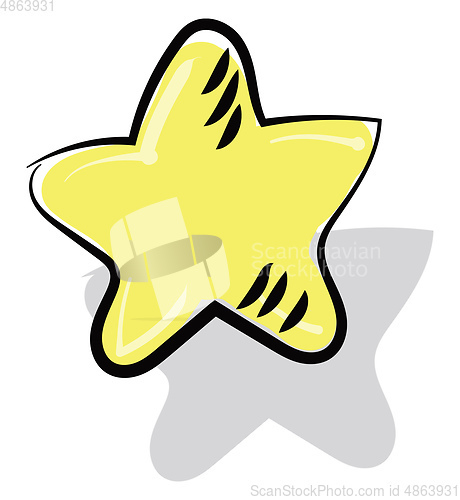 Image of Painting of a yellow-colored star vector or color illustration