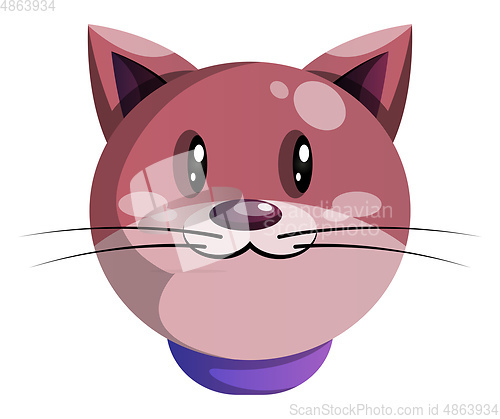 Image of Simple purple cartoon cat vector illustartion on white backgroun