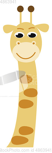 Image of A happy cartoon giraffe with its long tall neck vector color dra