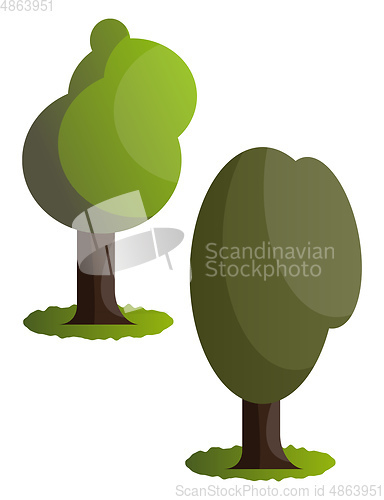 Image of Couple of green trees vector illustration on white background