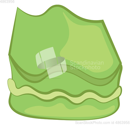 Image of Green-colored cartoon mochi cake vector or color illustration