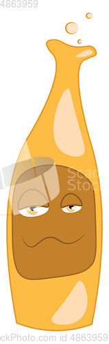 Image of A bottle of burping beer vector or color illustration