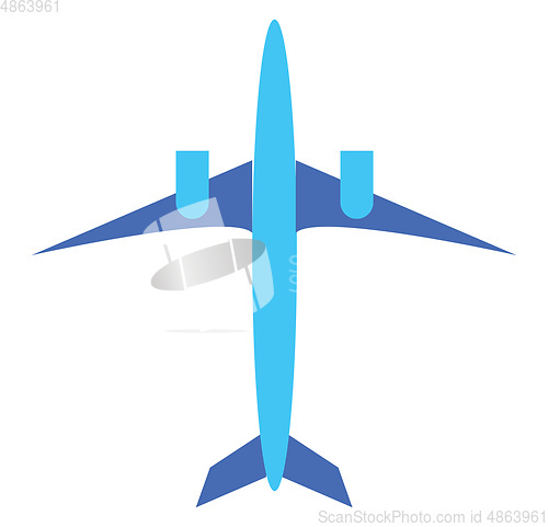 Image of Picture of a blue aircraft with two engines ready for take off v