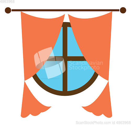 Image of Circle shaped window vector or color illustration