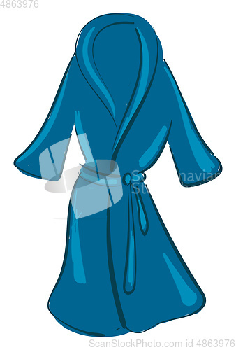 Image of Clipart of a showcase blue-colored bathrobe over white backgroun