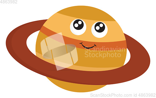 Image of A happy Saturn planet vector or color illustration
