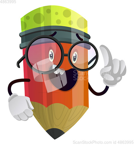 Image of Red pencil looks like he has something to say illustration vecto