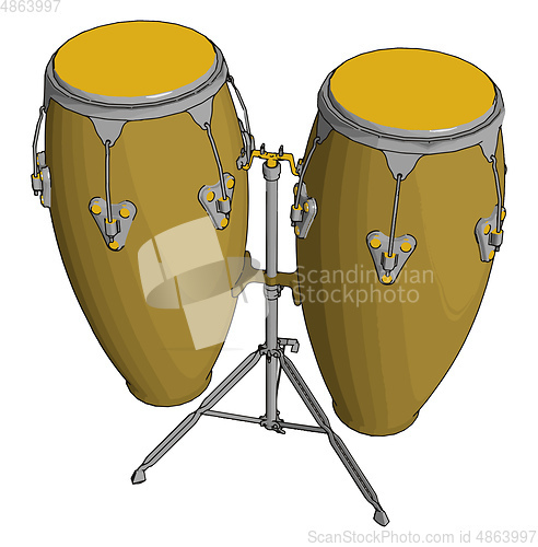 Image of A conga tumbadora musical instrument vector or color illustratio