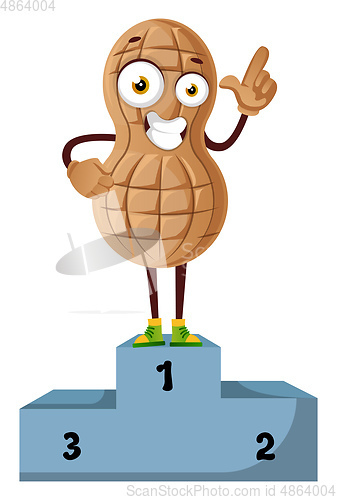 Image of Peanut is the winner, illustration, vector on white background.