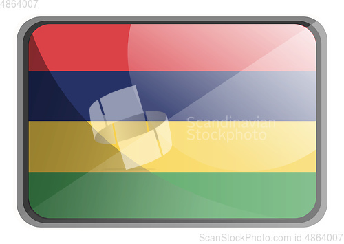 Image of Vector illustration of Mauritius flag on white background.