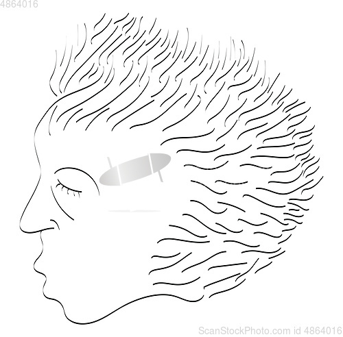Image of A line art drawing of a man vector or color illustration