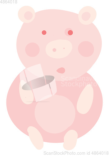 Image of A cute piglet toy vector or color illustration