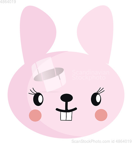 Image of Pink rabbit face expression illustration vector on white backgro