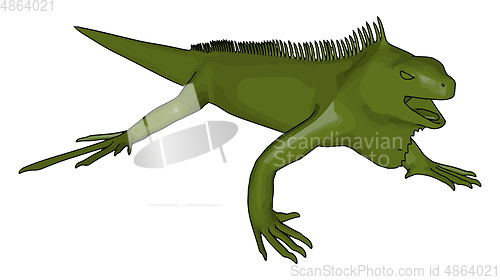 Image of Green wild reptile vector or color illustration