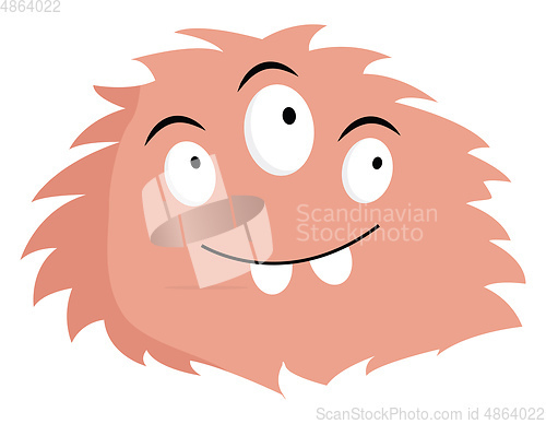 Image of light pink monster vector or color illustration