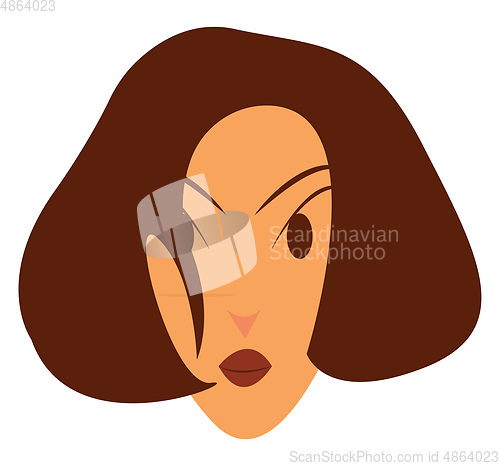 Image of Girl with brown hair vector or color illustration