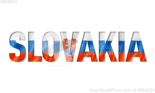 Image of slovakian flag text font