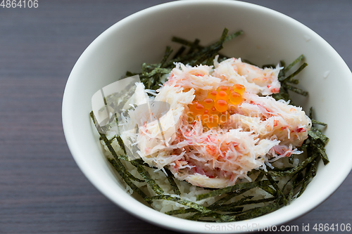 Image of Fresh crab meat rice bowl, japanese cuisine