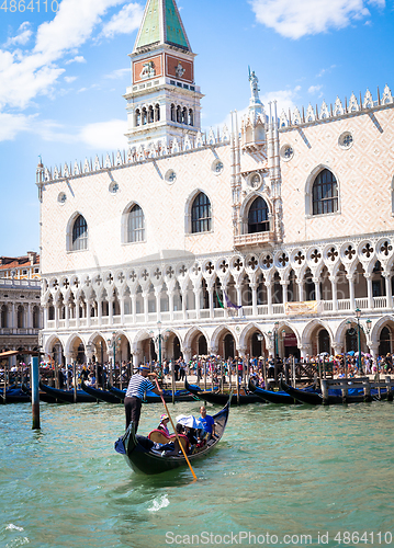 Image of VENICE, ITALY - JUNE 27, 2016: San Marco area full of turists