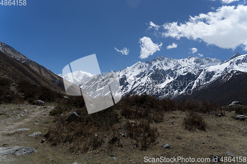 Image of Langtand valley trekking mountain in Nepal 