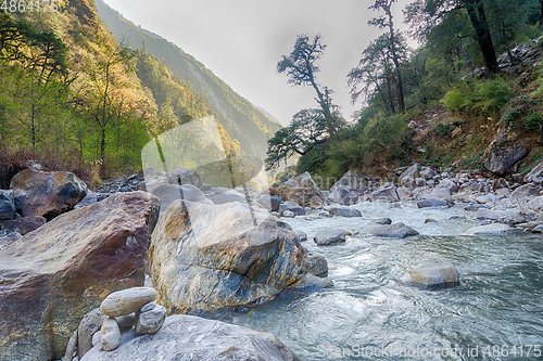 Image of Mountain river in Nepal Himalaya