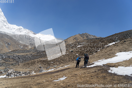 Image of Tourists himing in trek of Nepal