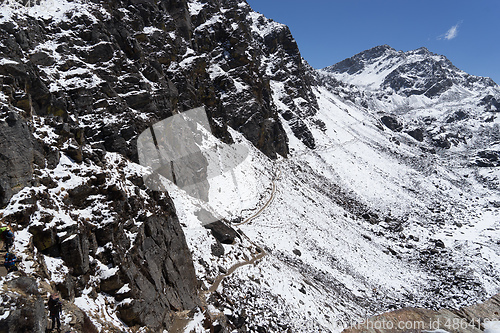 Image of Snow mountains peak in Nepal Himalaya 