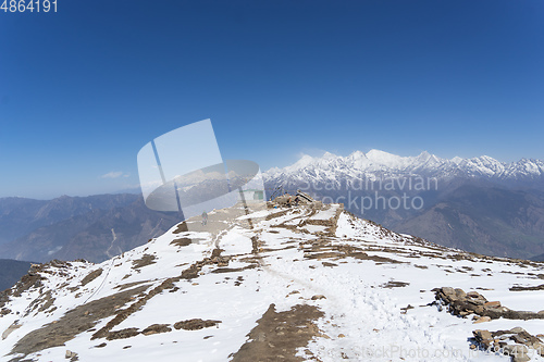 Image of Snow mountains peak in Nepal Himalaya 