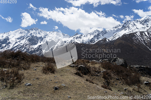 Image of Langtand valley trekking mountain in Nepal 
