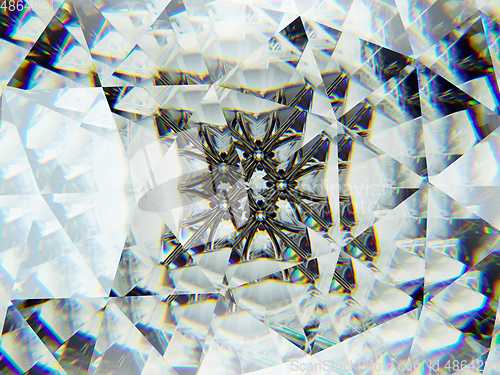 Image of Gemstone or diamond texture closeup and kaleidoscope