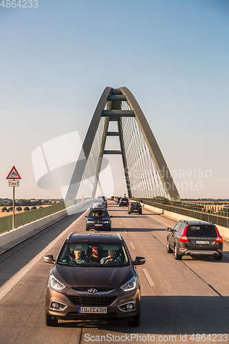 Image of Traffic on the  bridge in Denmark