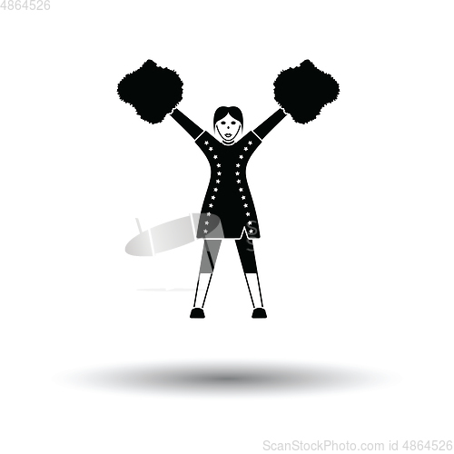 Image of American football cheerleader girl icon