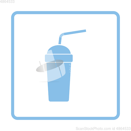 Image of Disposable soda cup and flexible stick icon