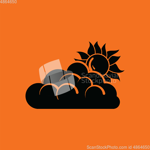 Image of Sun behind clouds icon