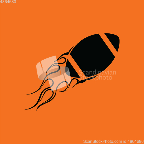 Image of American football fire ball icon