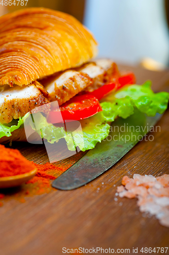 Image of savory croissant brioche bread with chicken breast