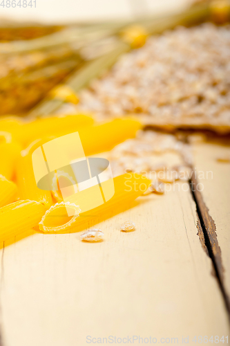 Image of Italian pasta penne with wheat